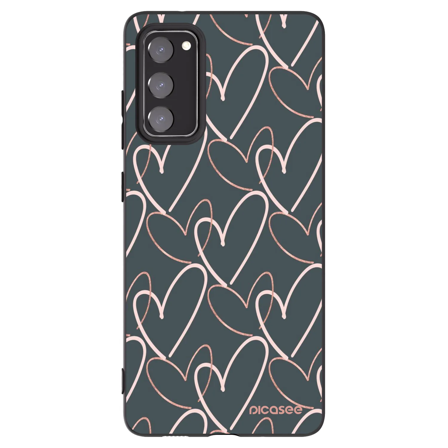 Picasee crna silikonska maskica za Samsung Galaxy S20 FE - Lots of love