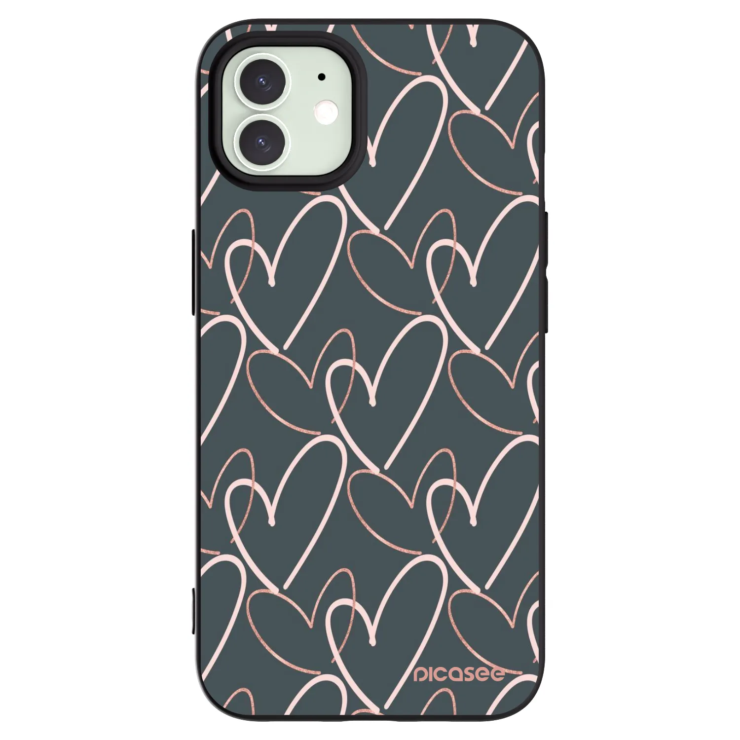 Picasee crna silikonska maskica za Apple iPhone 12 - Lots of love