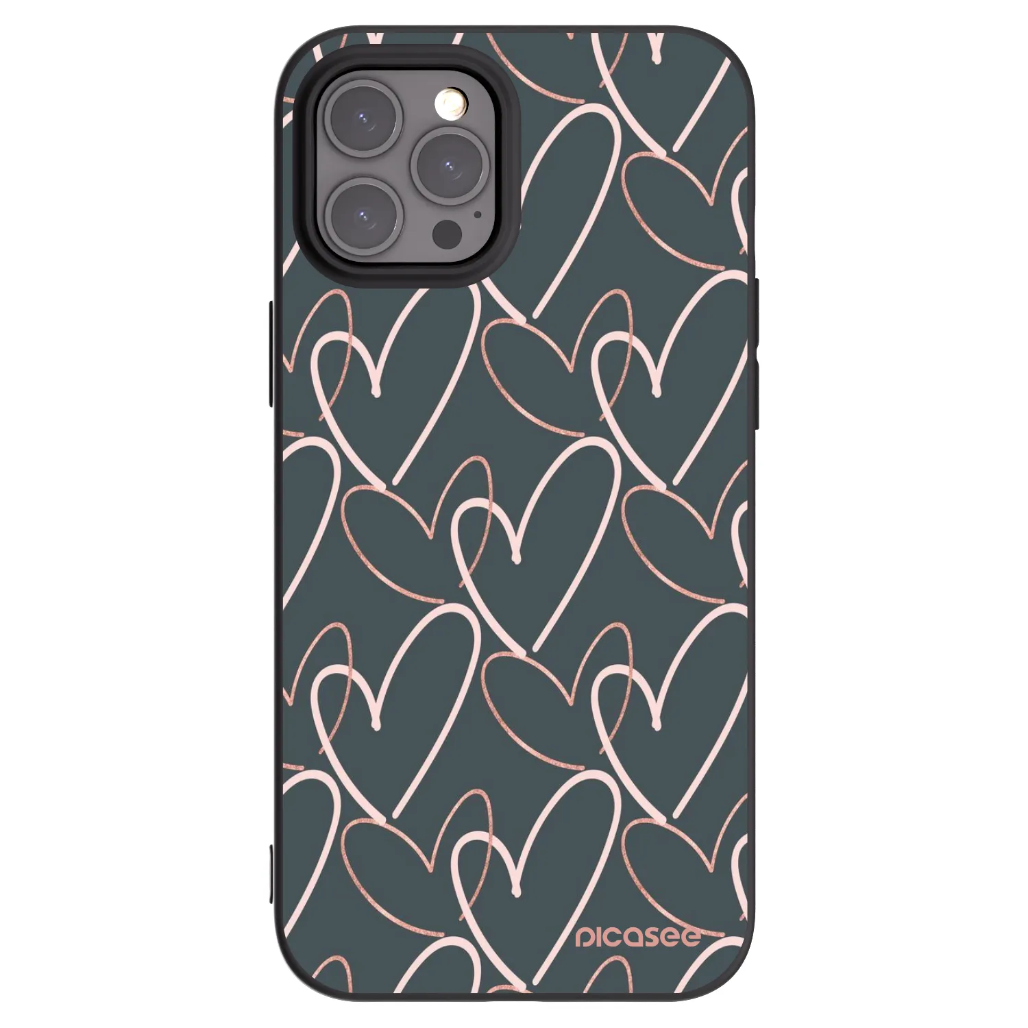 Picasee crna silikonska maskica za Apple iPhone 12 Pro Max - Lots of love