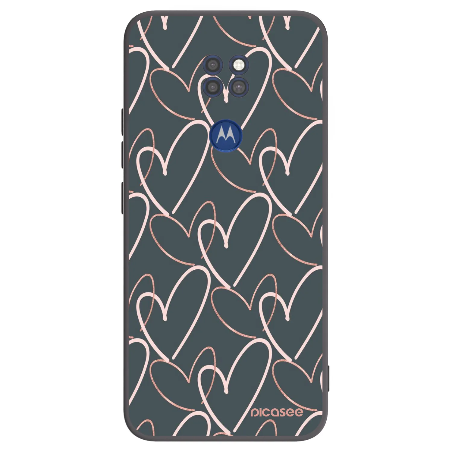 Picasee crna silikonska maskica za Motorola Moto G9 Play - Lots of love