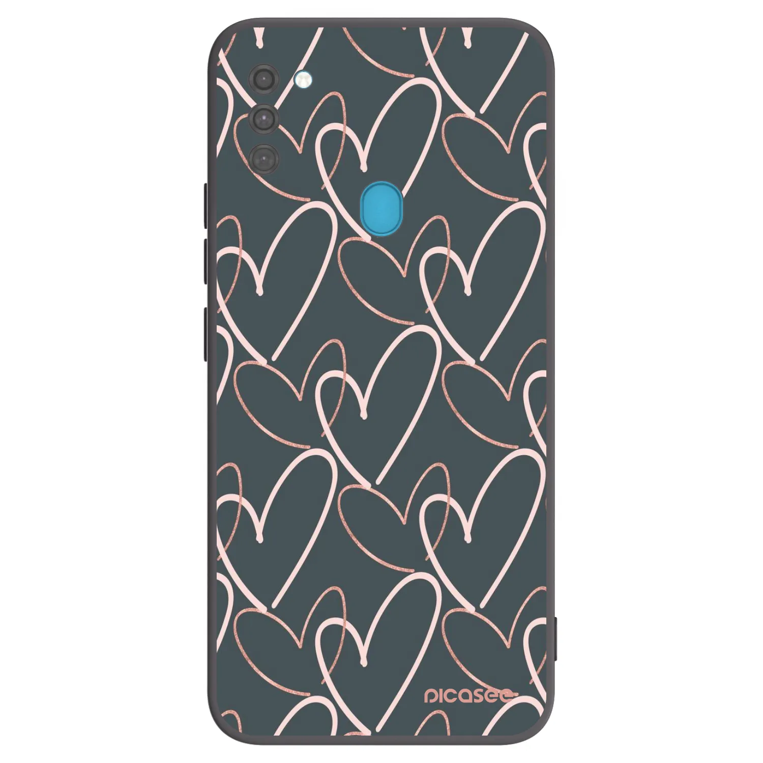 Picasee crna silikonska maskica za Samsung Galaxy M11 - Lots of love