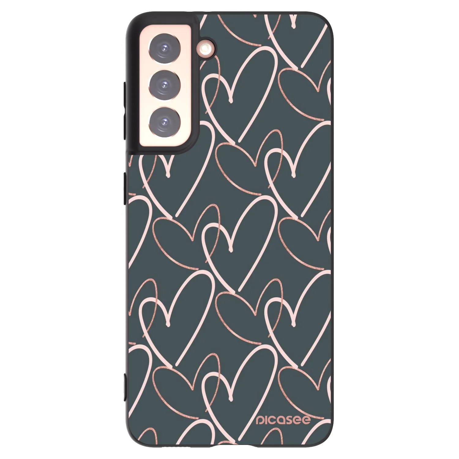Picasee crna silikonska maskica za Samsung Galaxy S21 5G G991B - Lots of love