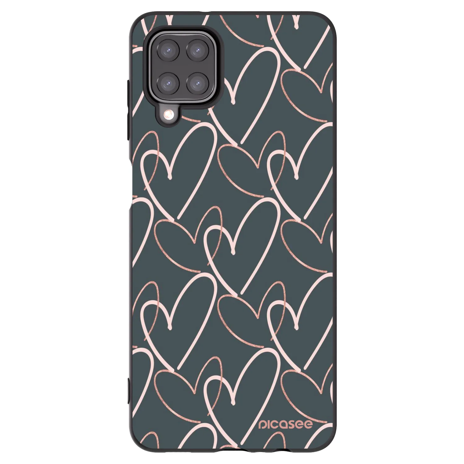 Picasee crna silikonska maskica za Samsung Galaxy A12 A125F - Lots of love