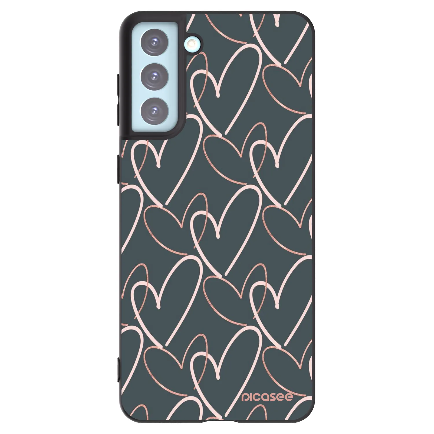 Picasee crna silikonska maskica za Samsung Galaxy S21+ 5G G996F - Lots of love