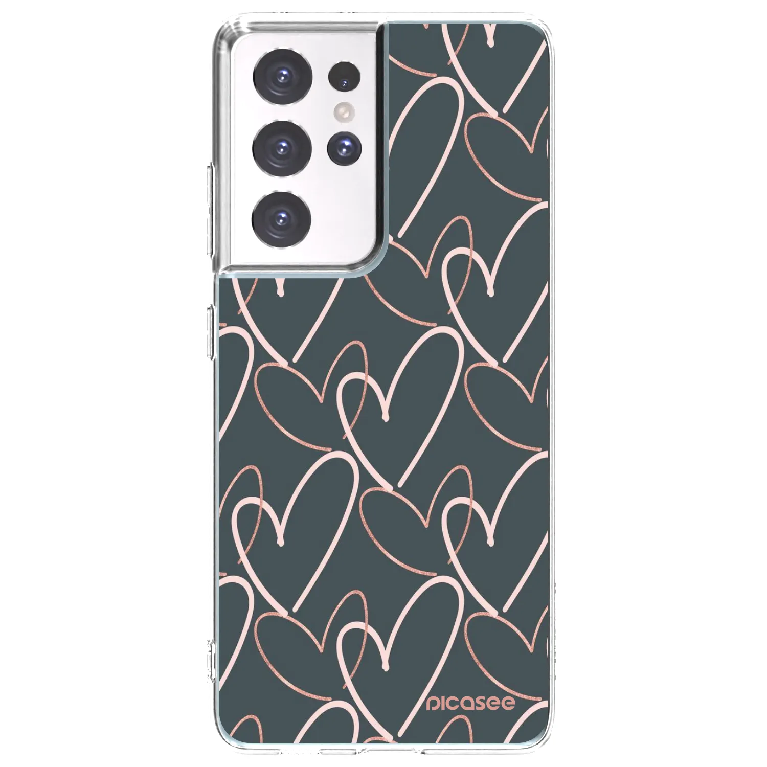 Picasee silikonska prozirna maskica za Samsung Galaxy S21 Ultra 5G G998B - Lots of love