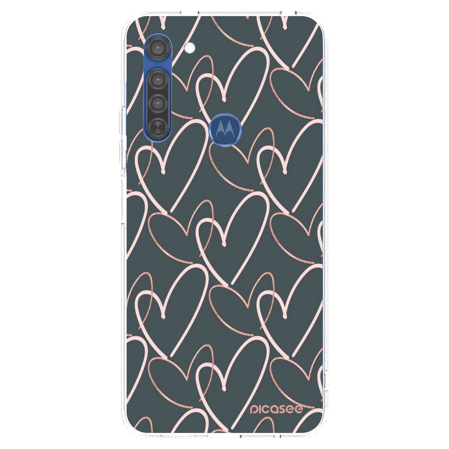 Picasee silikonska prozirna maskica za Motorola Moto G8 - Lots of love