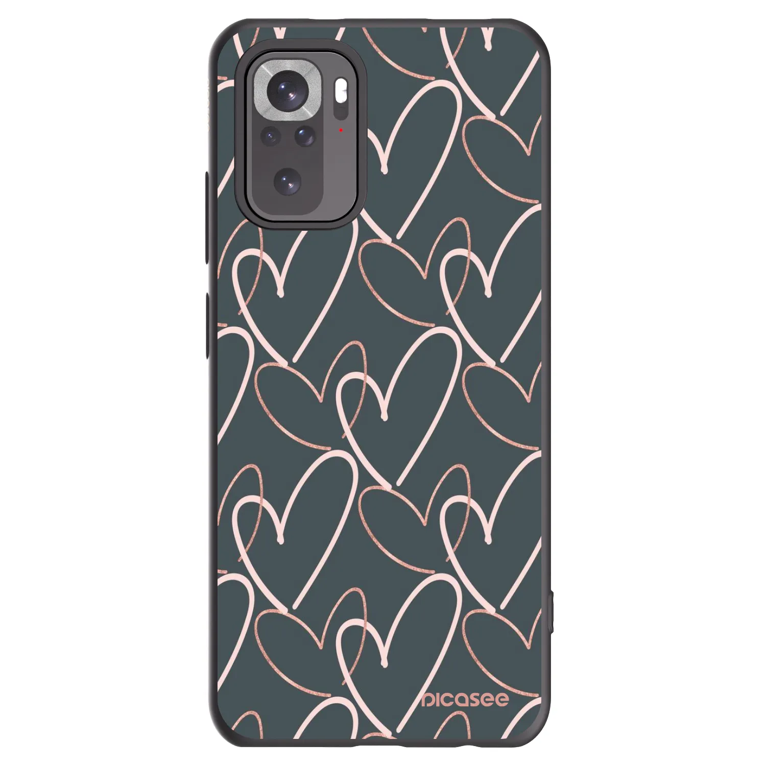 Picasee crna silikonska maskica za Xiaomi Redmi Note 10 - Lots of love