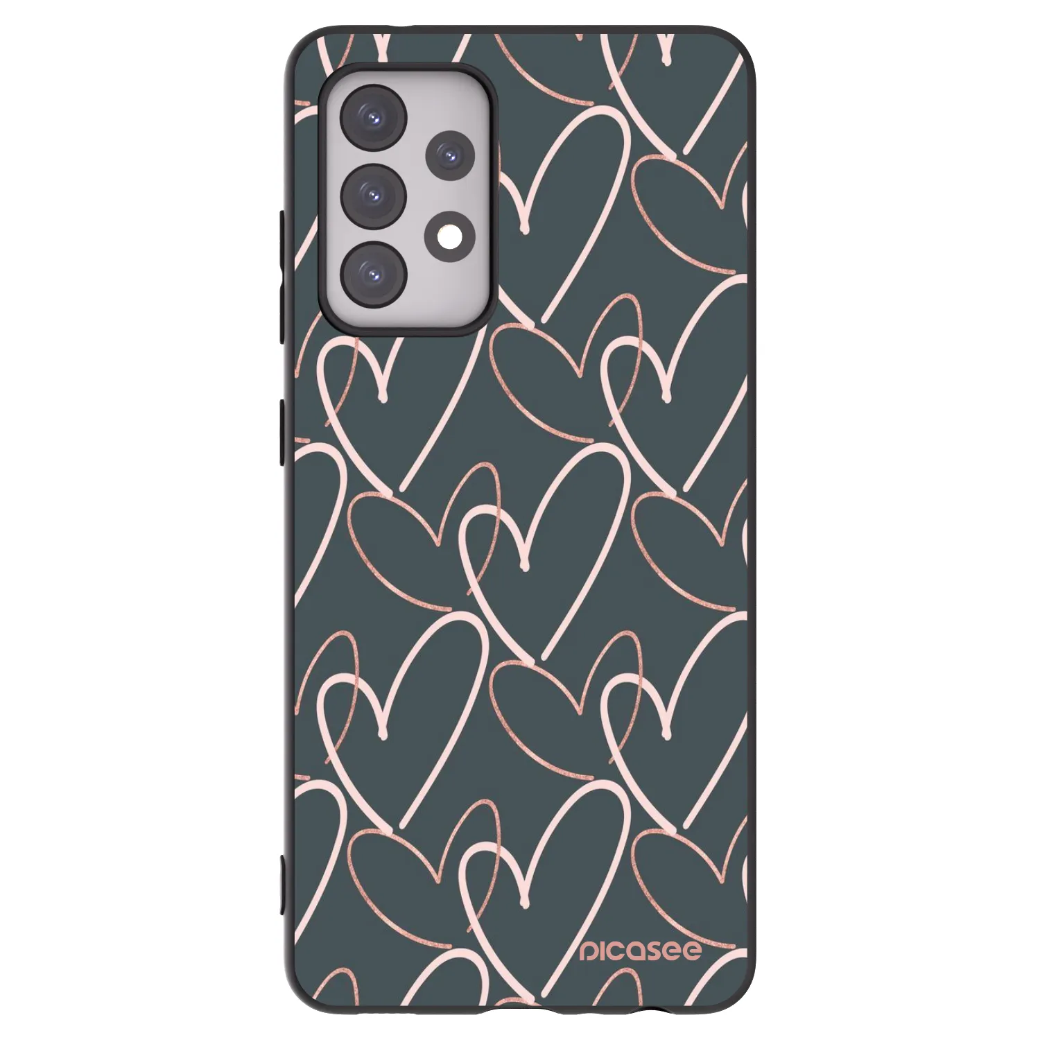 Picasee crna silikonska maskica za Samsung Galaxy A52 5G A525F - Lots of love