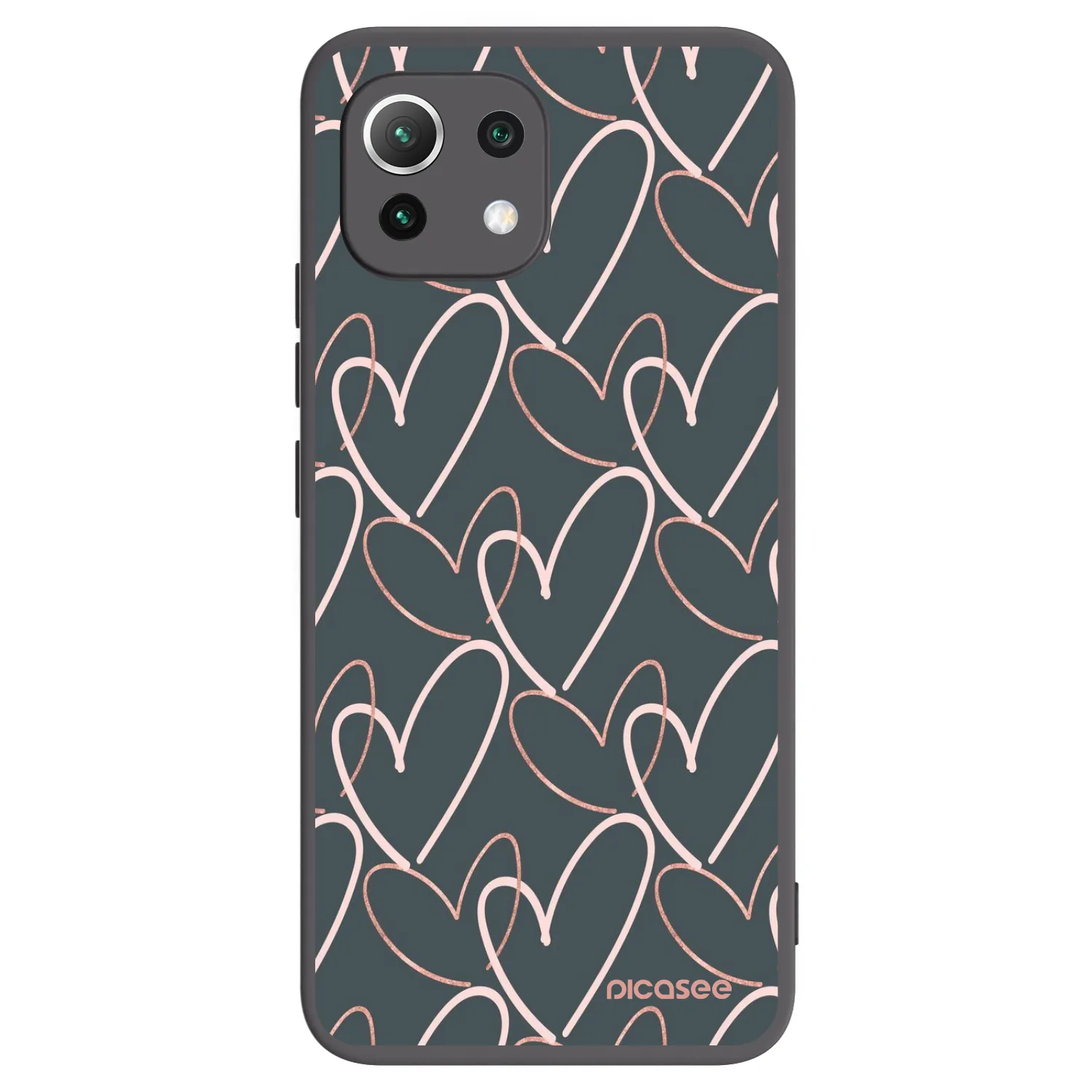 Picasee crna silikonska maskica za Xiaomi Mi 11 Lite - Lots of love