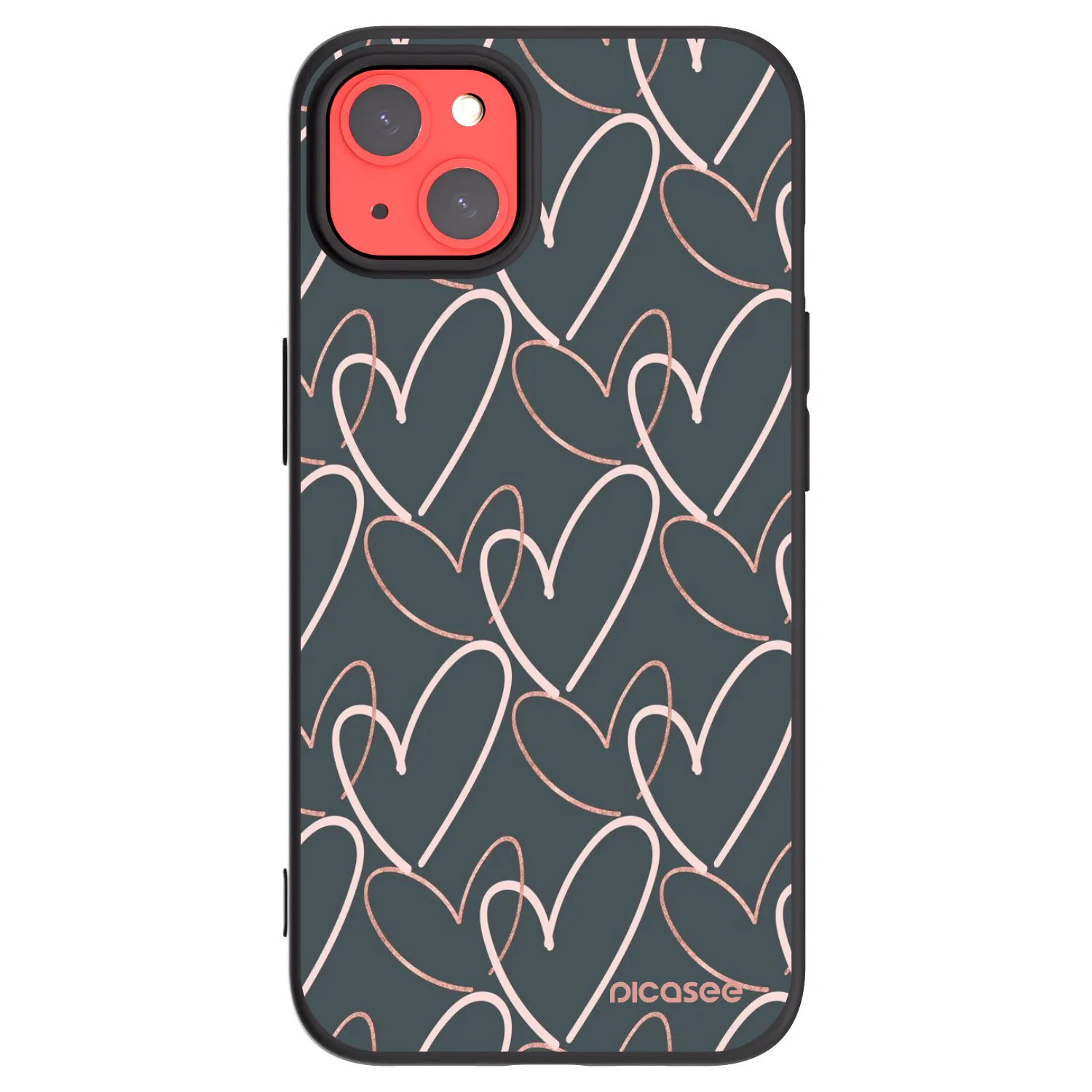 Picasee crna silikonska maskica za Apple iPhone 13 - Lots of love