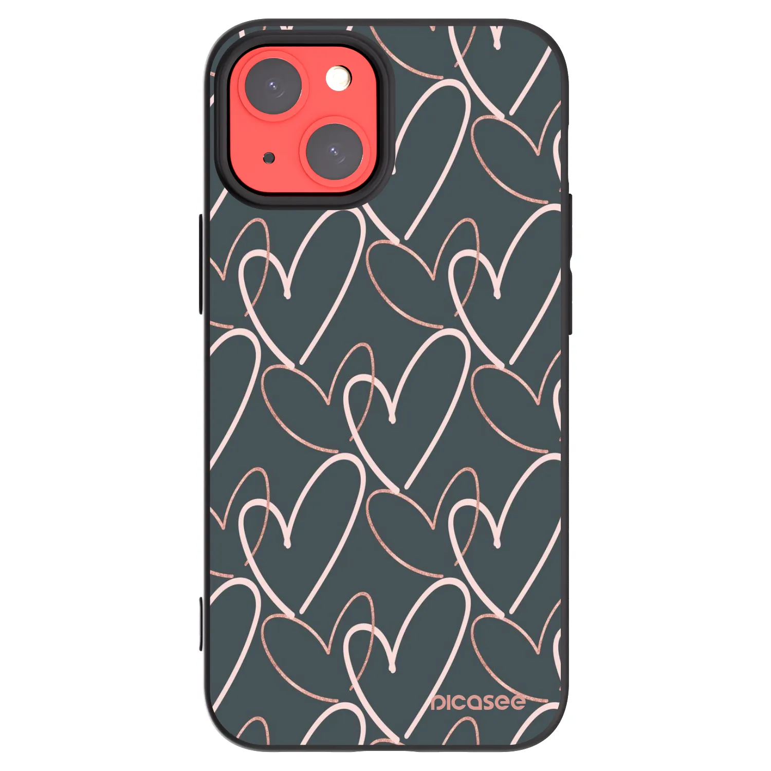 Picasee crna silikonska maskica za Apple iPhone 13 mini - Lots of love