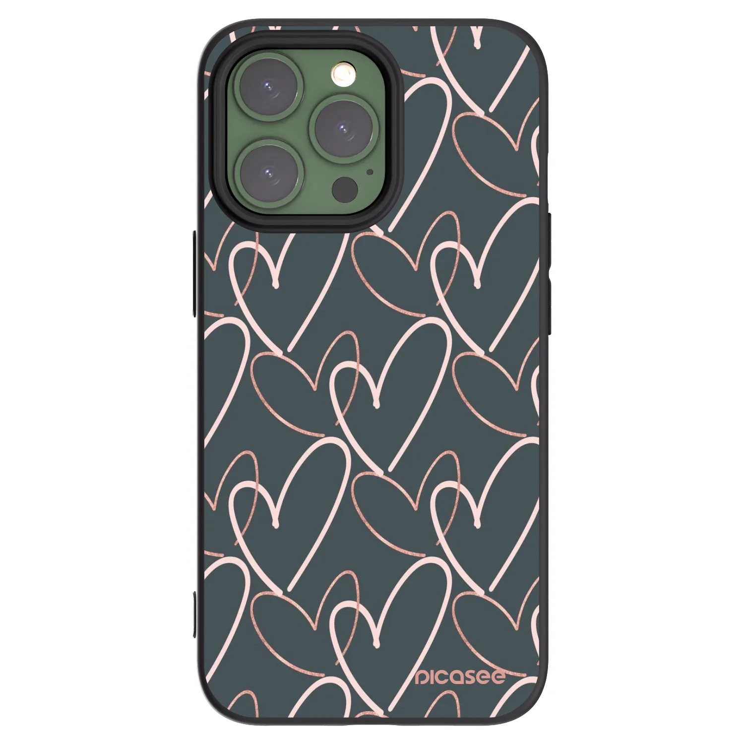 Picasee crna silikonska maskica za Apple iPhone 13 Pro - Lots of love