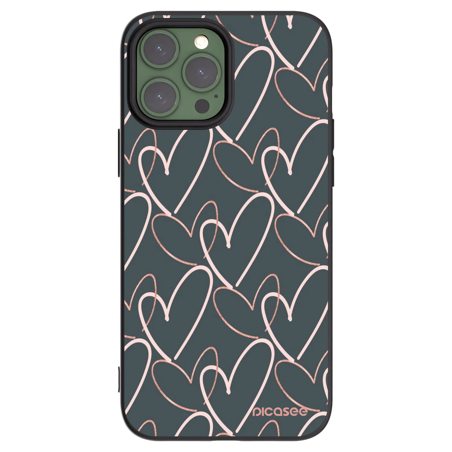 Picasee crna silikonska maskica za Apple iPhone 13 Pro Max - Lots of love