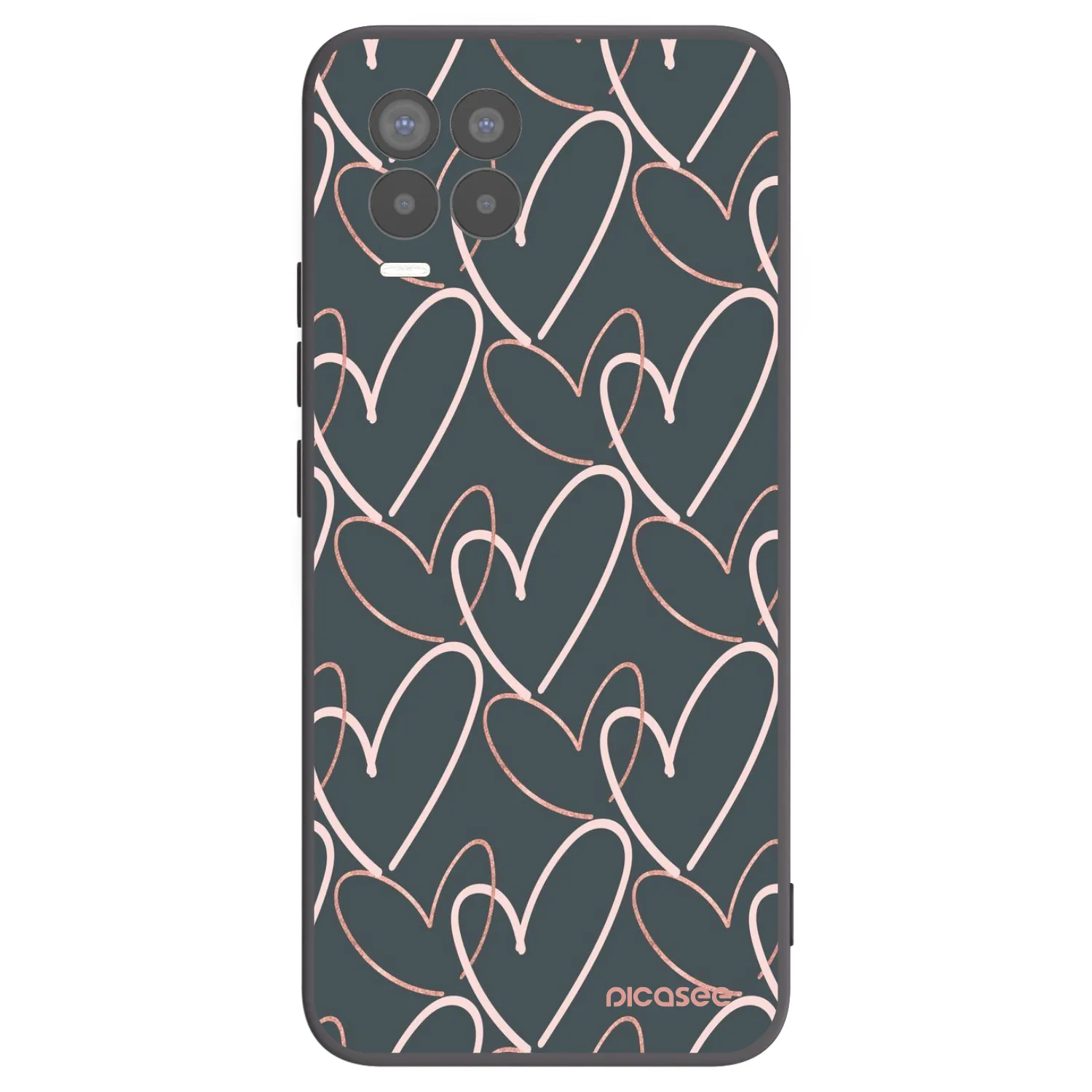 Picasee crna silikonska maskica za Realme 8 Pro - Lots of love