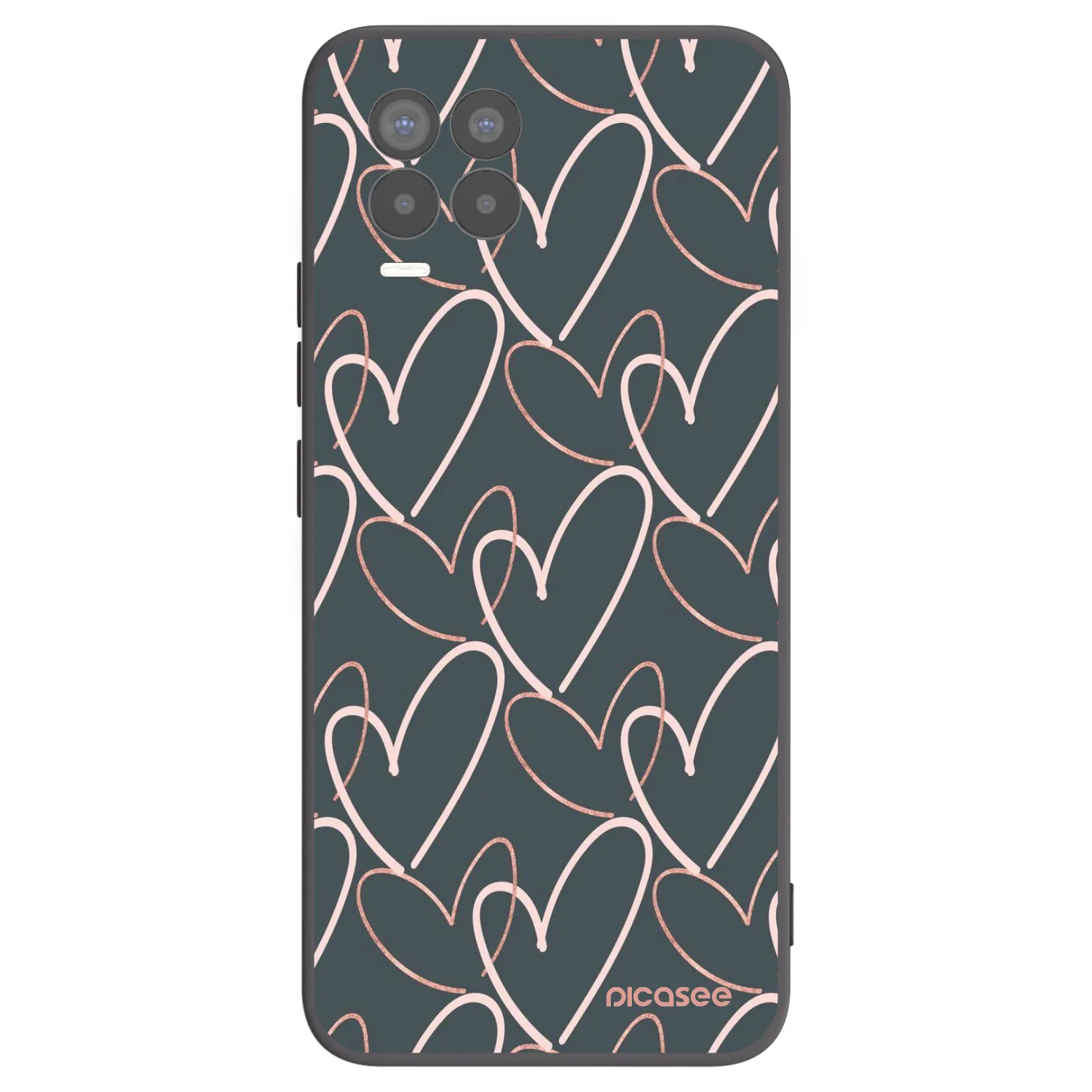 Picasee crna silikonska maskica za Realme 8 4G - Lots of love