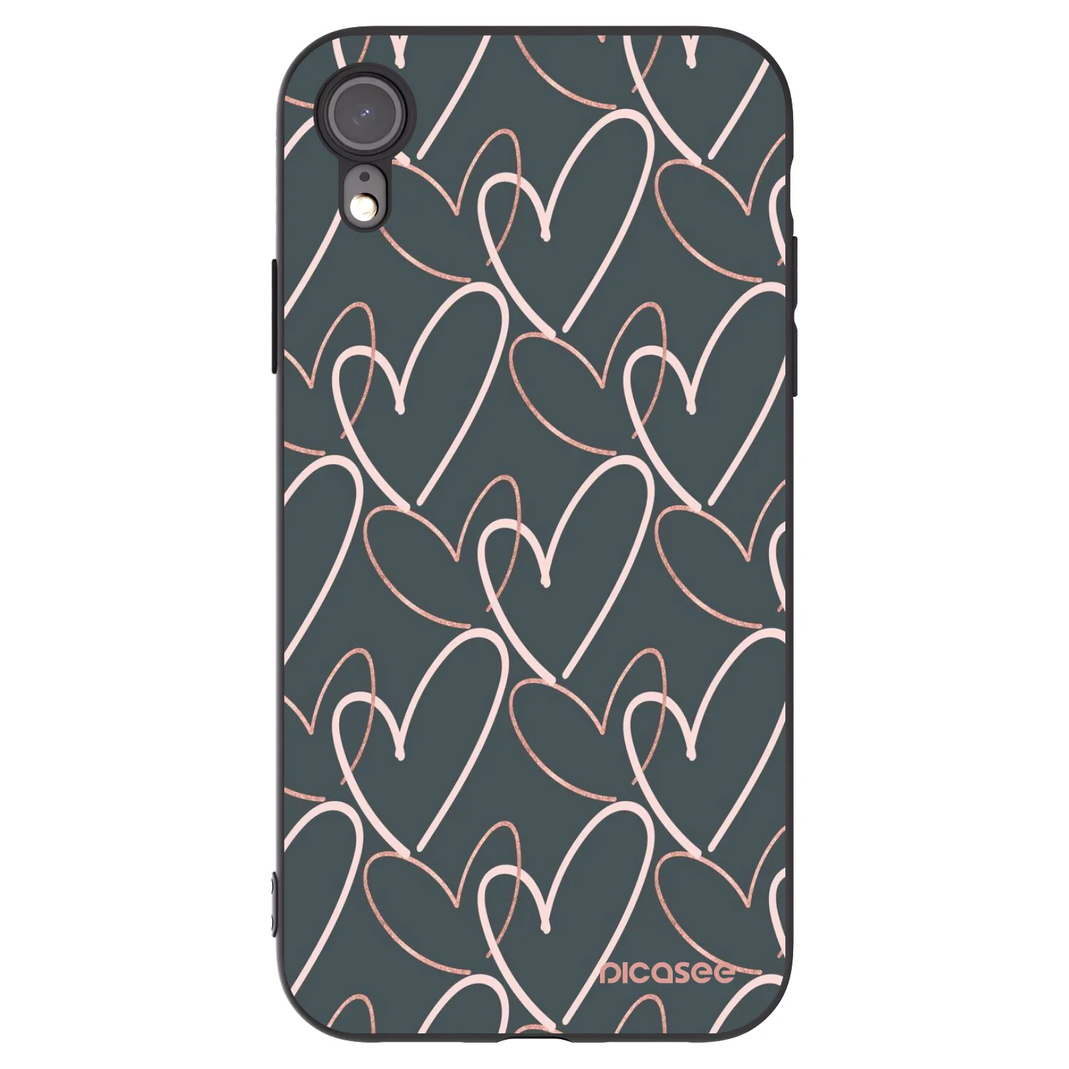Picasee crna silikonska maskica za Apple iPhone XR - Lots of love