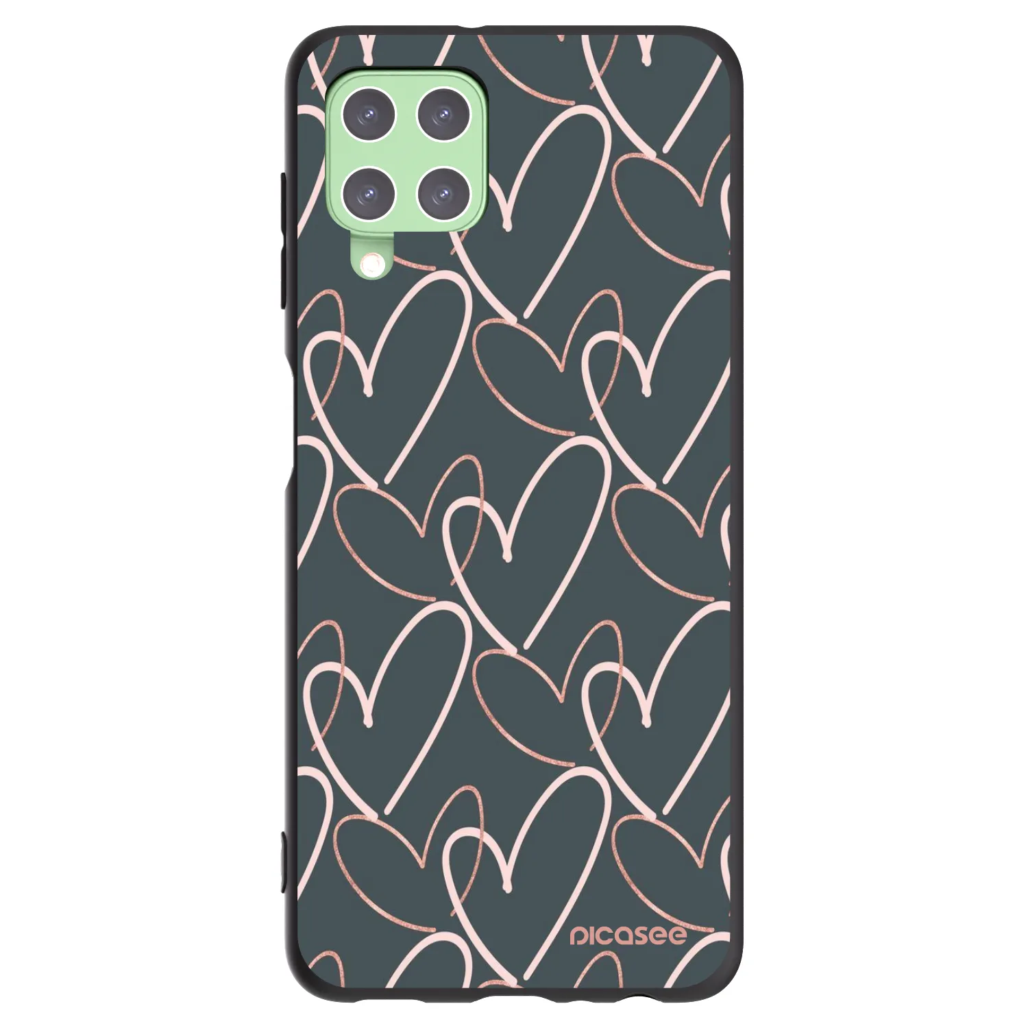 Picasee crna silikonska maskica za Samsung Galaxy A22 A225F 4G - Lots of love