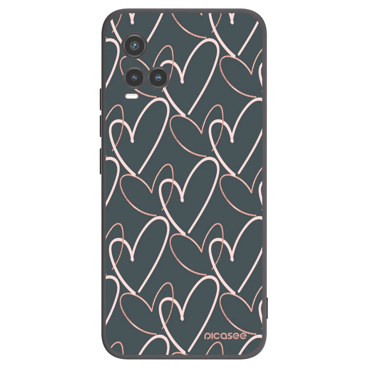 Picasee crna silikonska maskica za Vivo Y33s - Lots of love