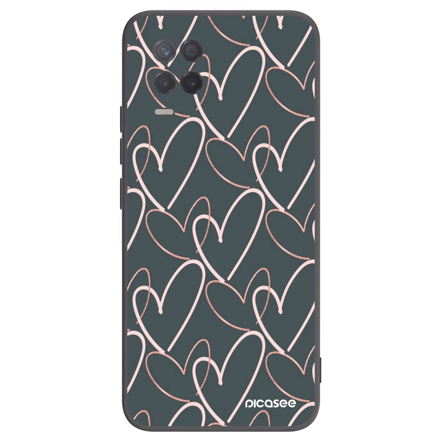 Picasee crna silikonska maskica za Realme 8 5G - Lots of love