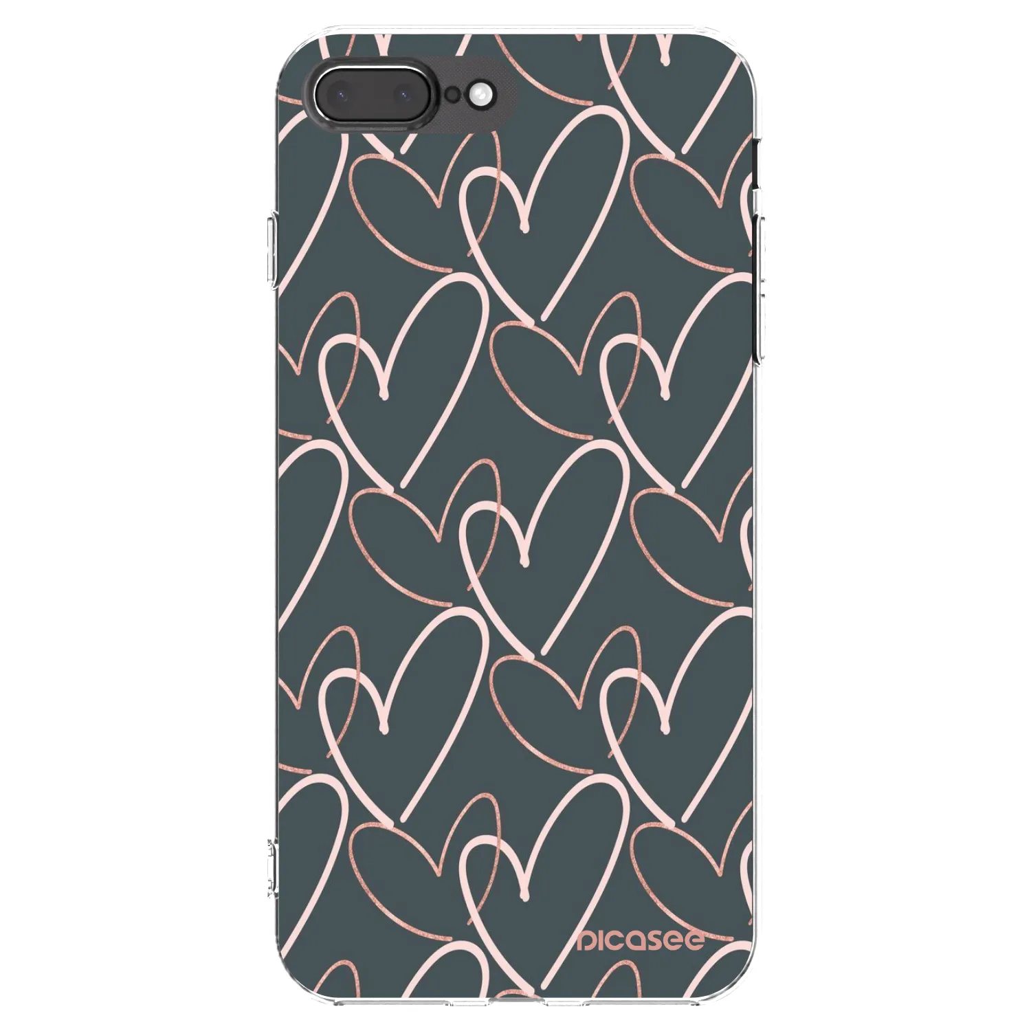 Picasee silikonska prozirna maskica za Apple iPhone 7 Plus - Lots of love