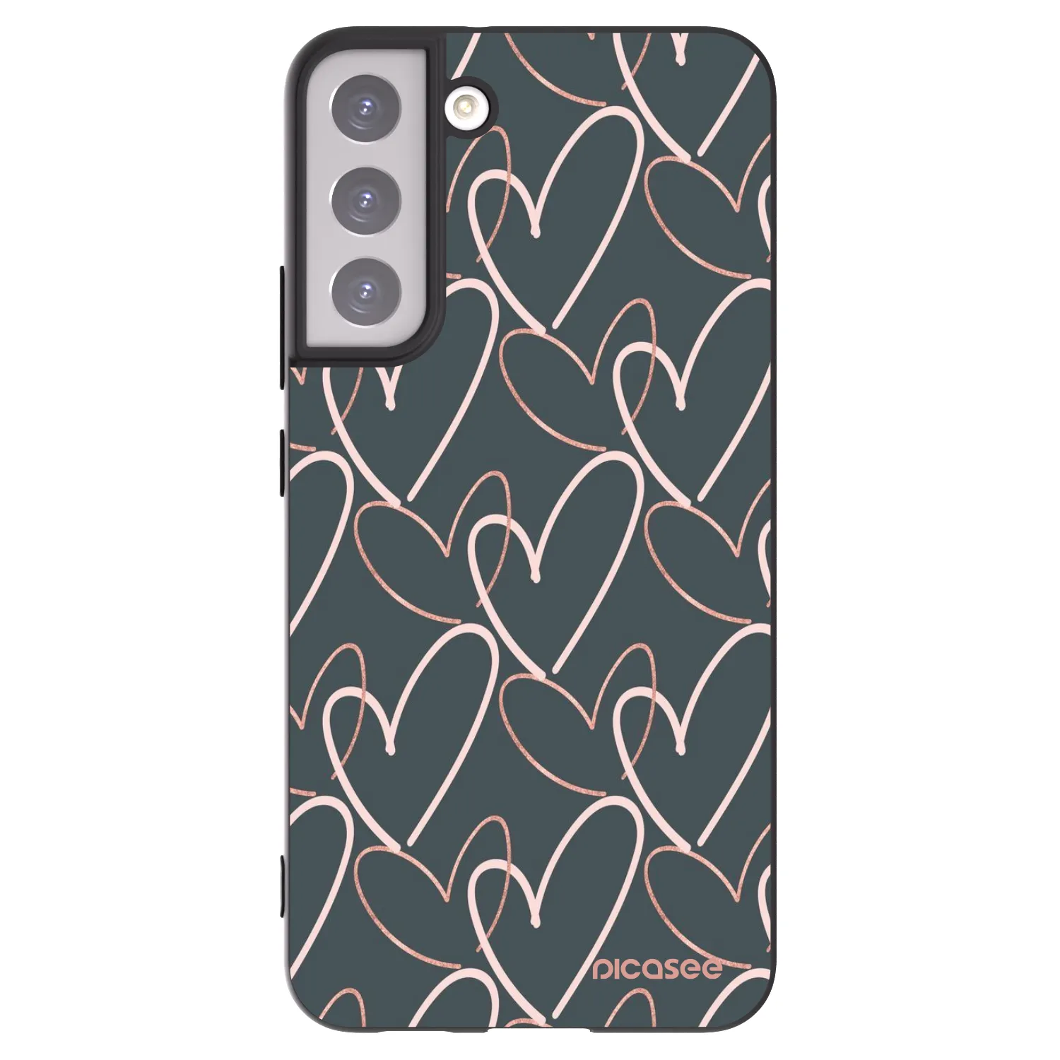 Picasee crna silikonska maskica za Samsung Galaxy S22+ 5G - Lots of love