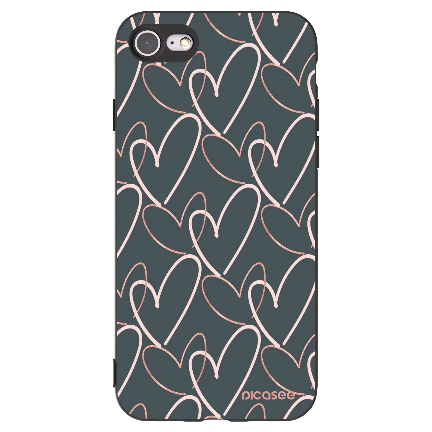 Picasee crna silikonska maskica za Apple iPhone SE 2022 - Lots of love