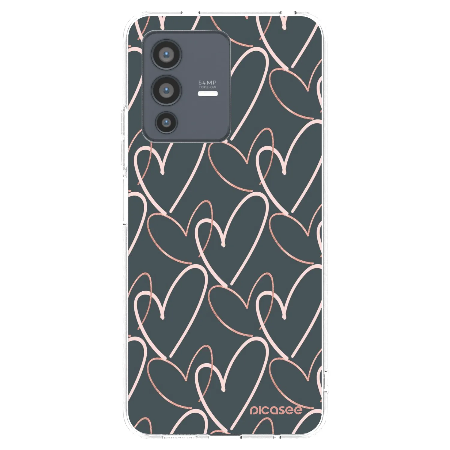 Picasee silikonska prozirna maskica za Vivo V23 5G - Lots of love