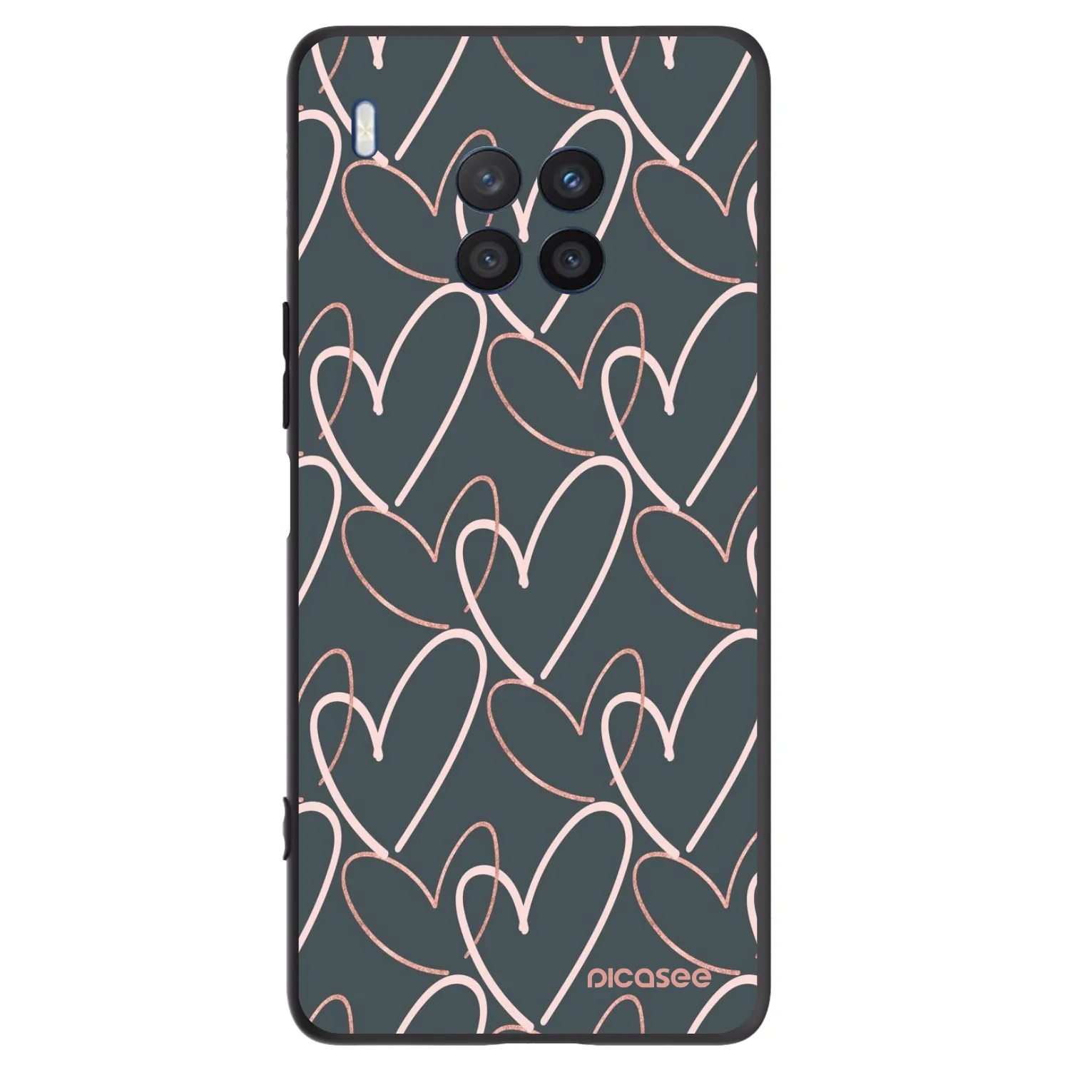Picasee crna silikonska maskica za Honor 50 Lite - Lots of love
