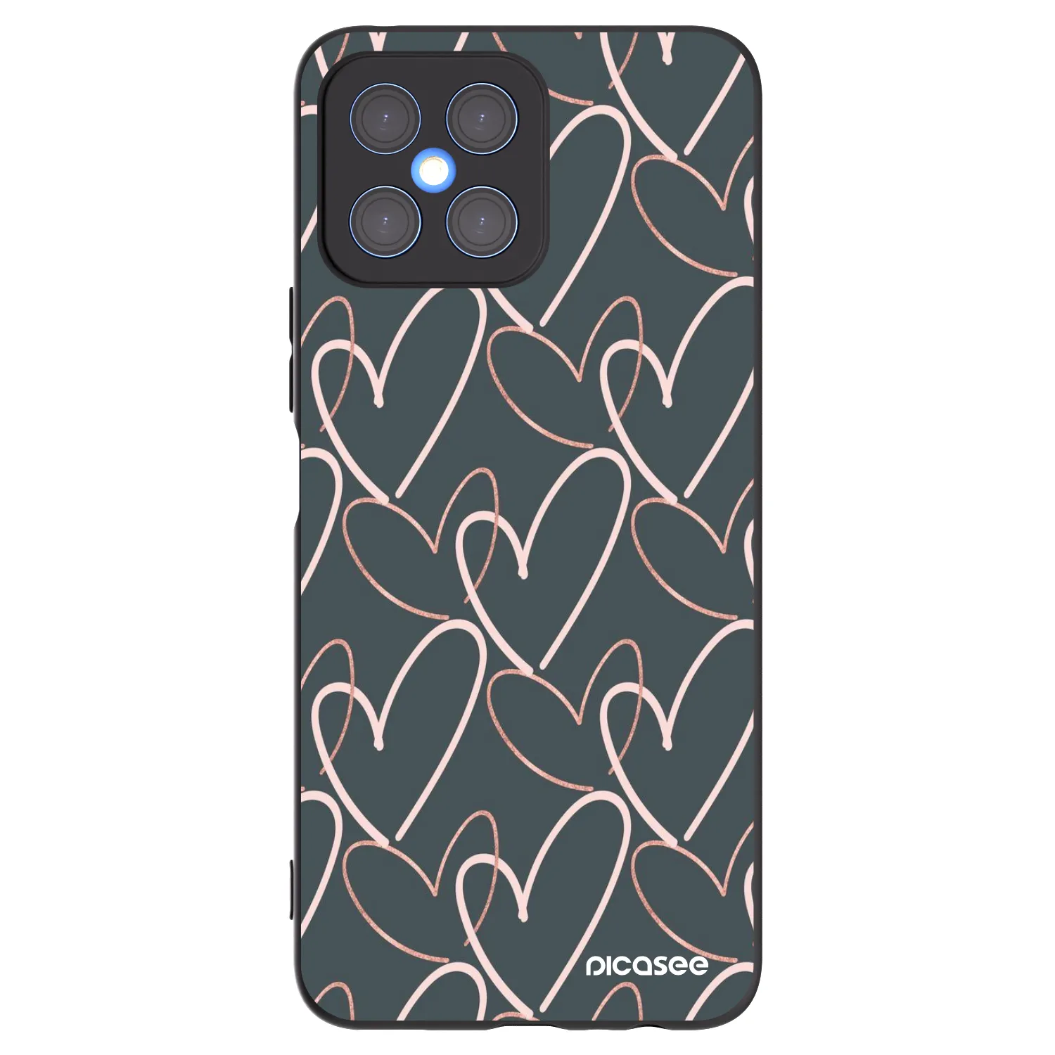 Picasee crna silikonska maskica za Honor X8 4G - Lots of love