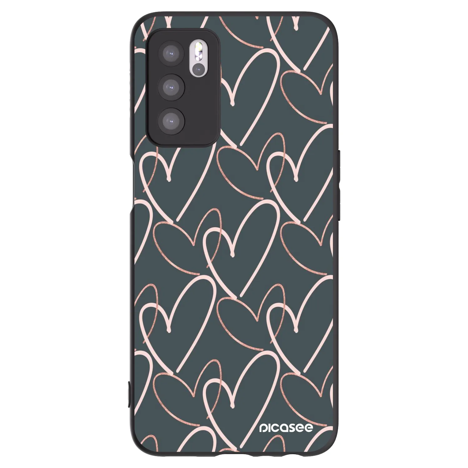 Picasee crna silikonska maskica za OPPO A16 - Lots of love
