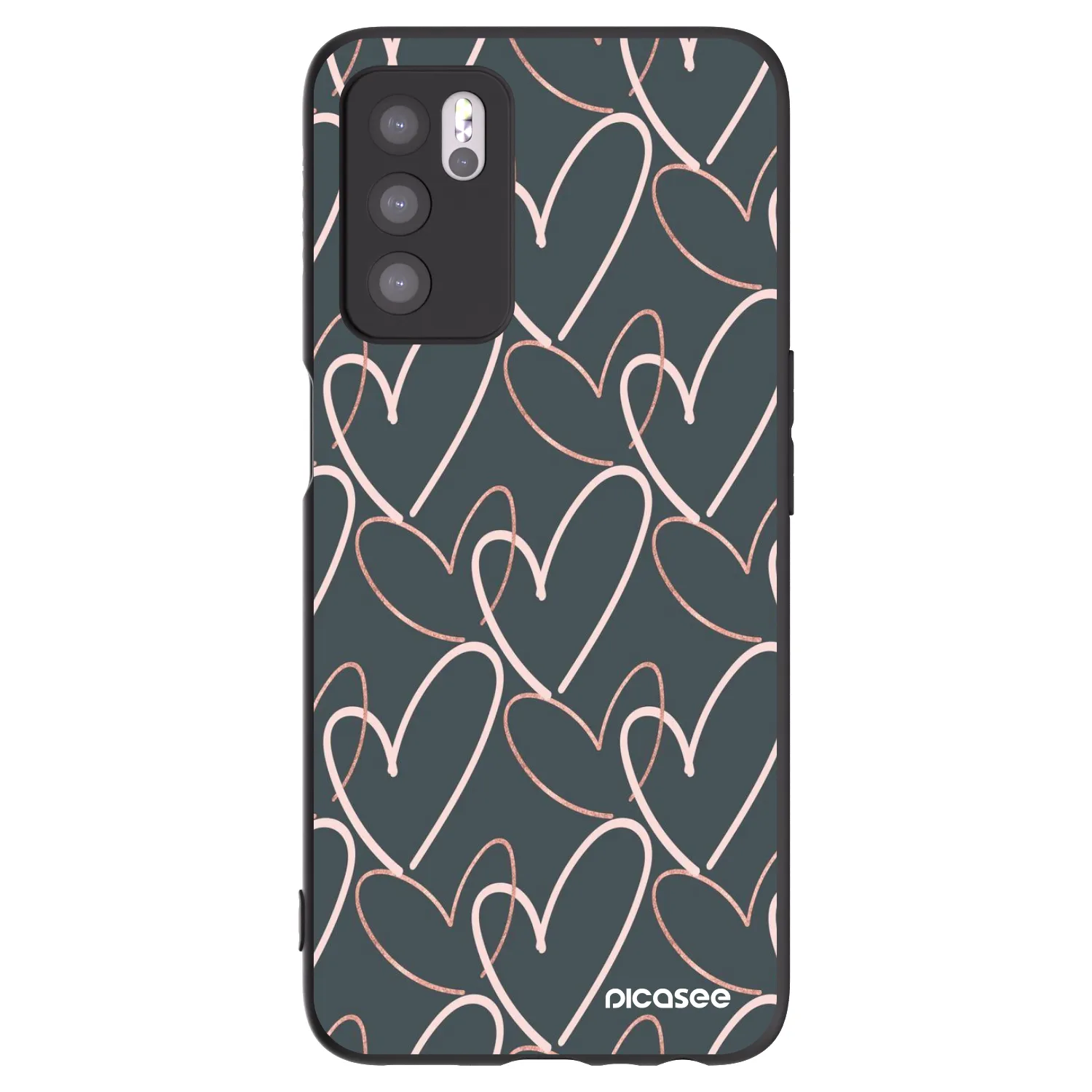 Picasee crna silikonska maskica za OPPO A16s - Lots of love