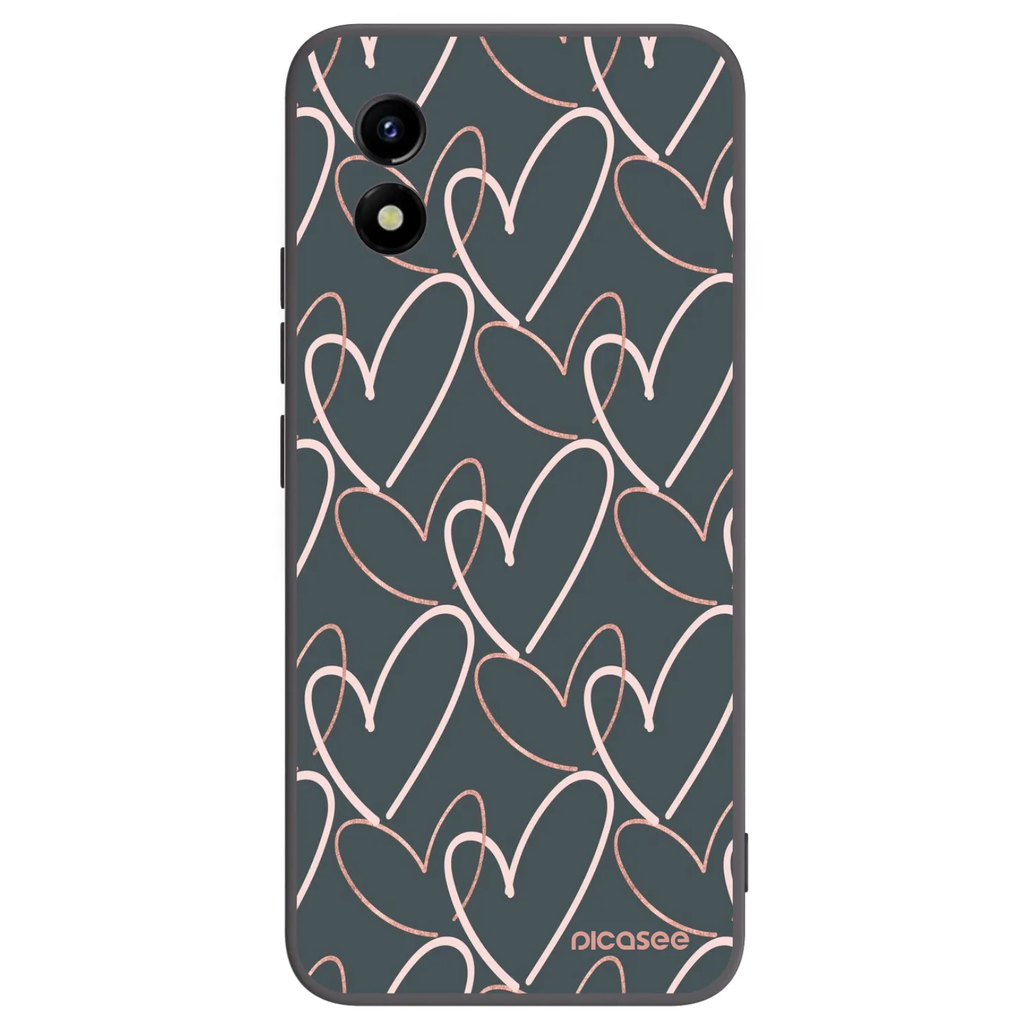 Picasee crna silikonska maskica za Vivo Y01 - Lots of love