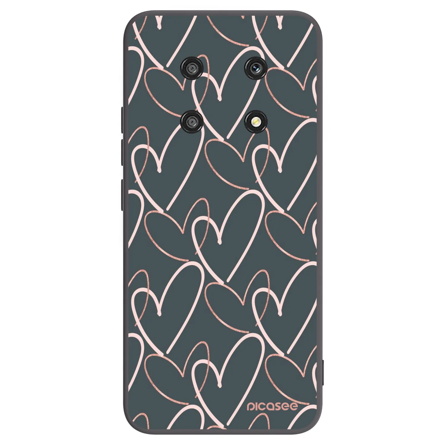 Picasee crna silikonska maskica za Honor Magic4 Lite 5G - Lots of love