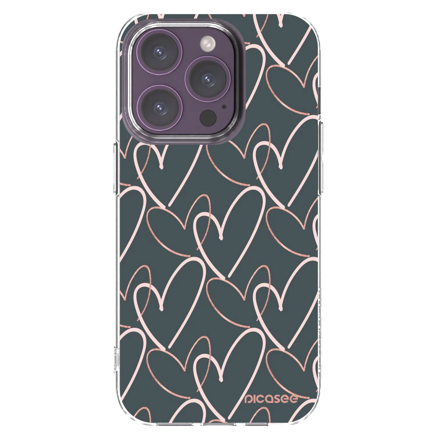 Picasee silikonska prozirna maskica za Apple iPhone 14 Pro - Lots of love