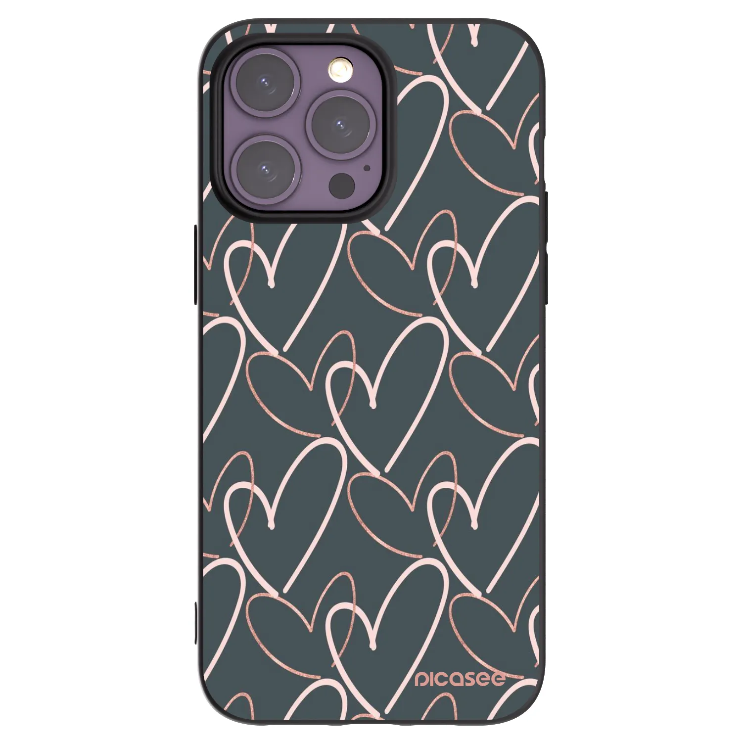Picasee crna silikonska maskica za Apple iPhone 14 Pro Max - Lots of love