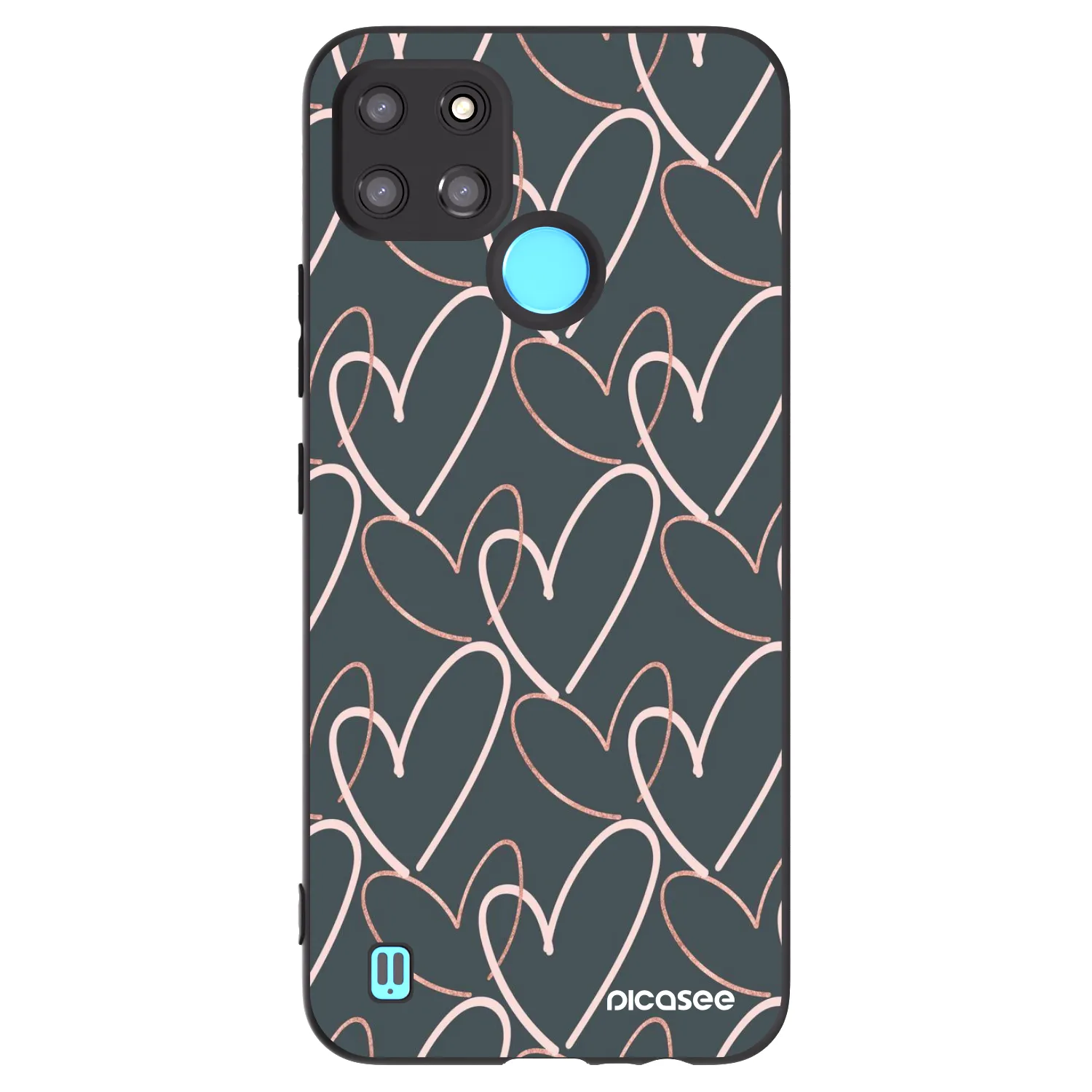 Picasee crna silikonska maskica za Realme C21Y - Lots of love