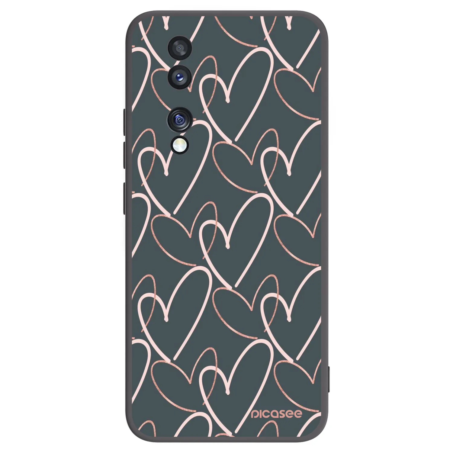 Picasee crna silikonska maskica za Honor 70 - Lots of love