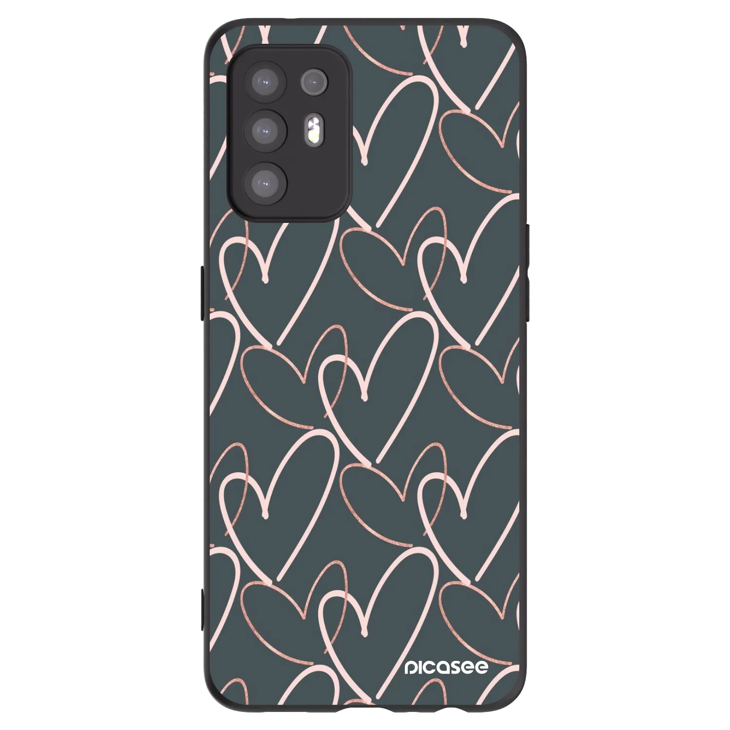 Picasee crna silikonska maskica za OPPO A94 5G - Lots of love