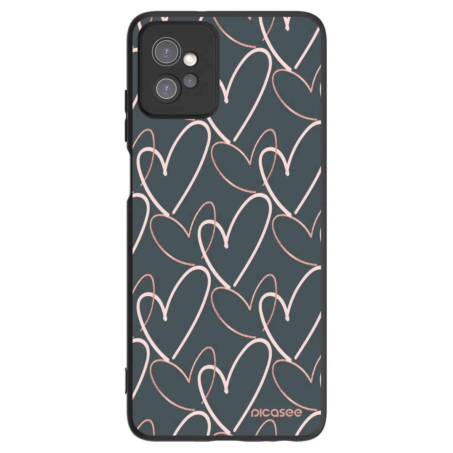 Picasee crna silikonska maskica za Motorola Moto G32 - Lots of love