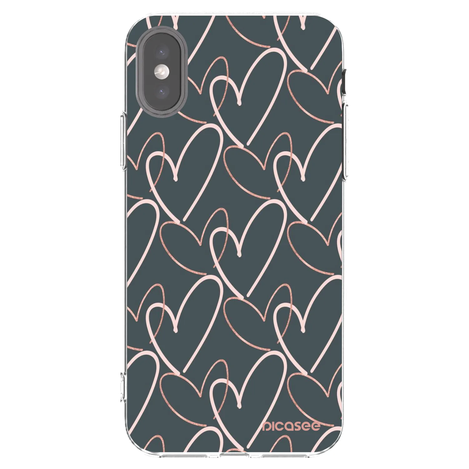 Picasee silikonska prozirna maskica za Apple iPhone X/XS - Lots of love