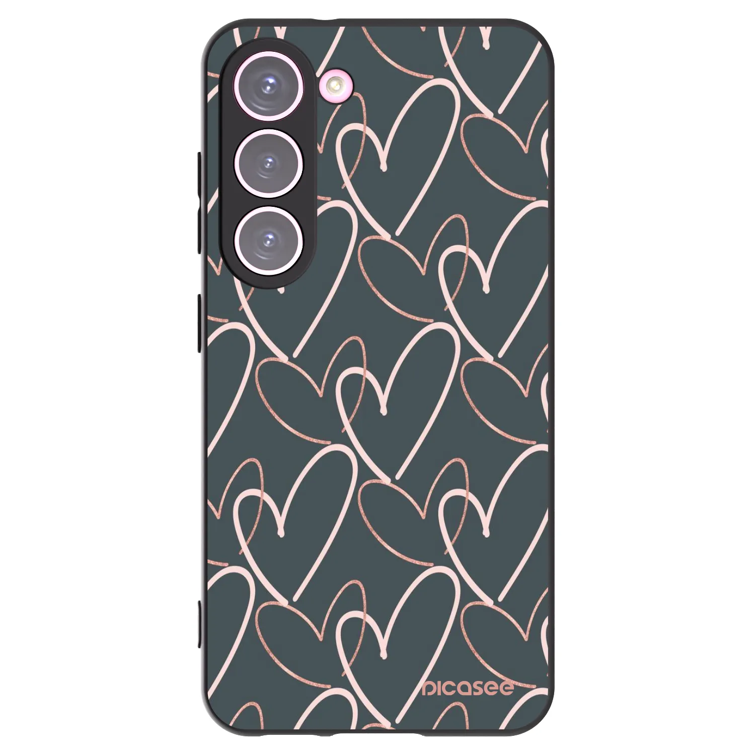 Picasee crna silikonska maskica za Samsung Galaxy S23 5G - Lots of love