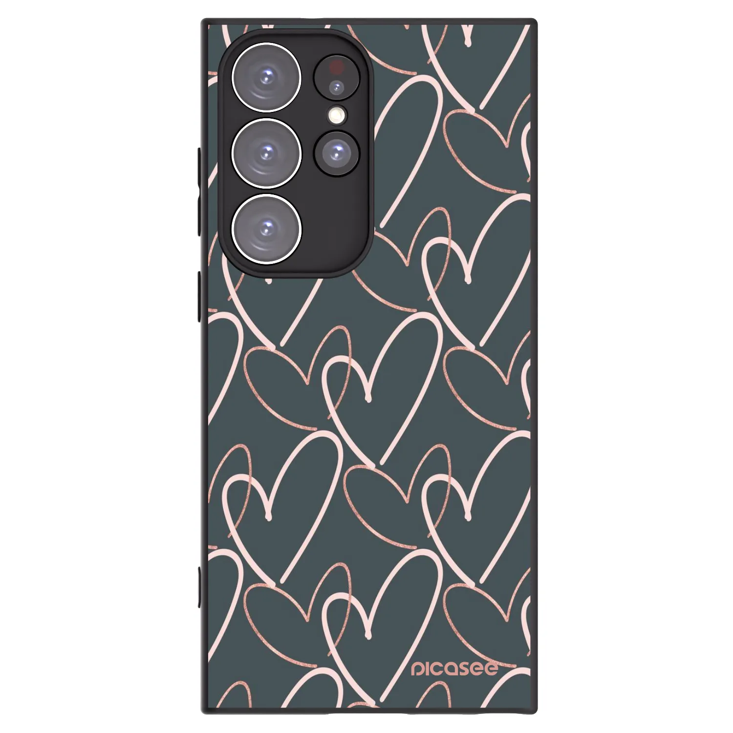 Picasee crna silikonska maskica za Samsung Galaxy S23 Ultra 5G - Lots of love