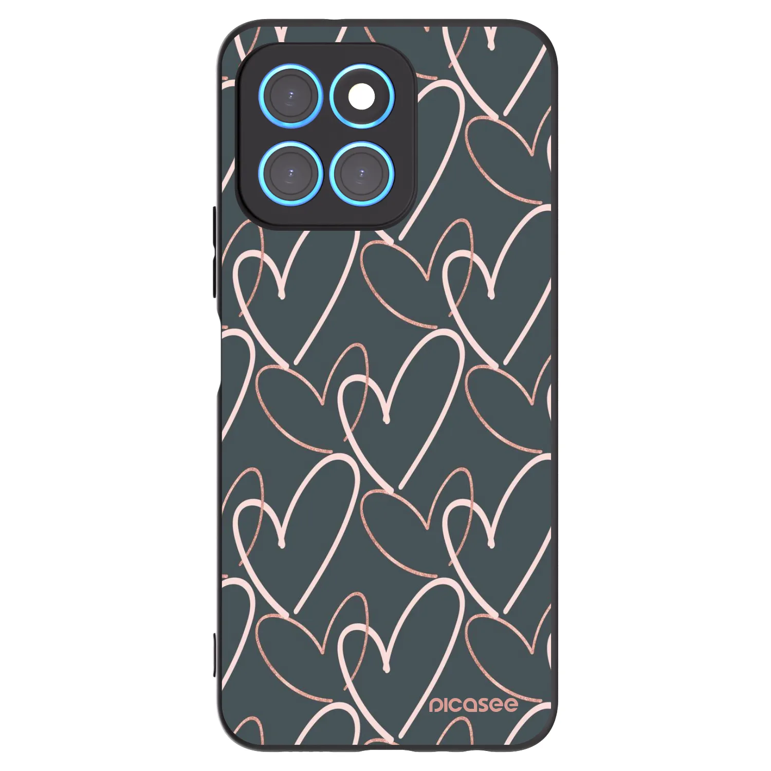 Picasee crna silikonska maskica za Honor X8 5G - Lots of love