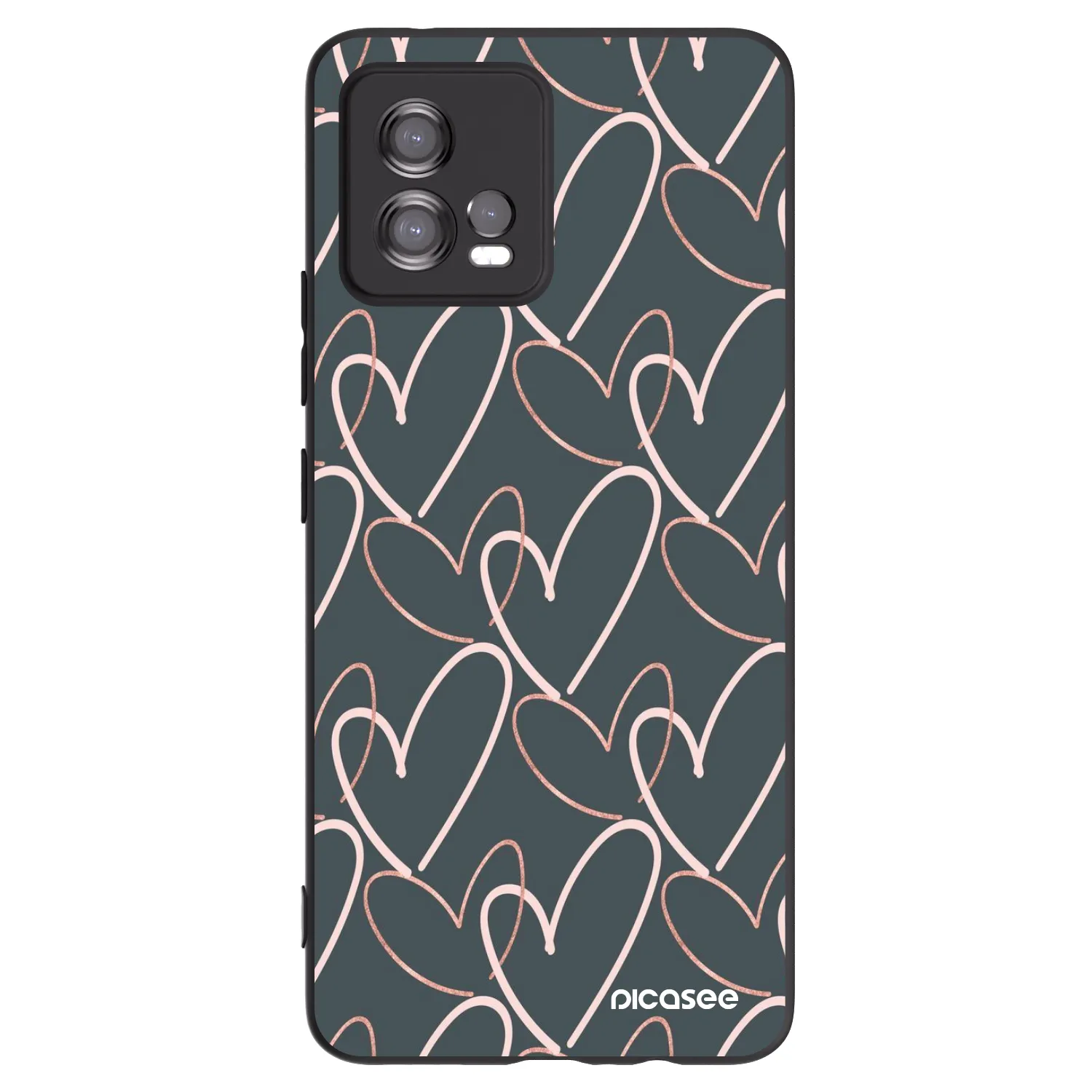 Picasee crna silikonska maskica za Motorola Moto G72 - Lots of love