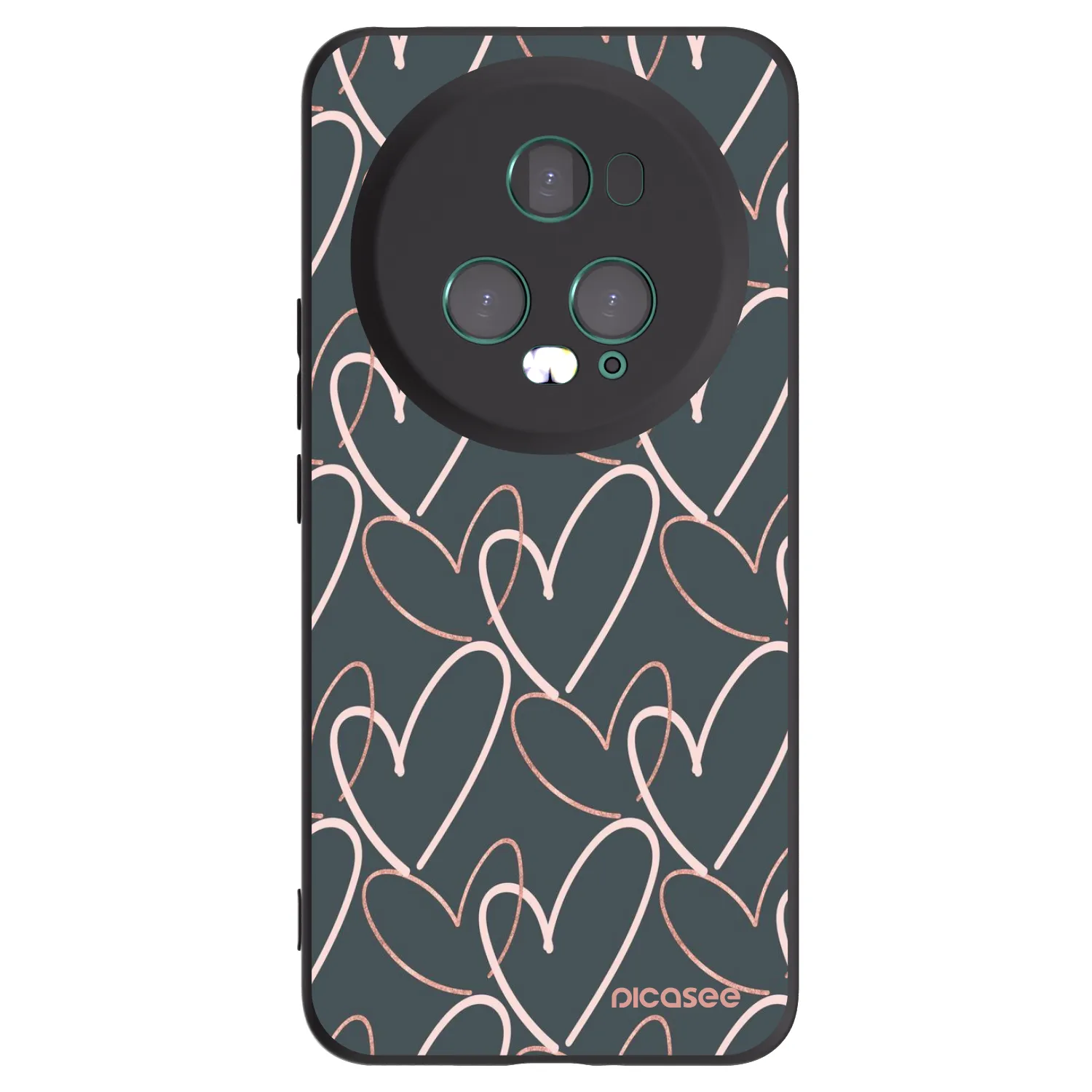 Picasee crna silikonska maskica za Honor Magic5 Pro - Lots of love