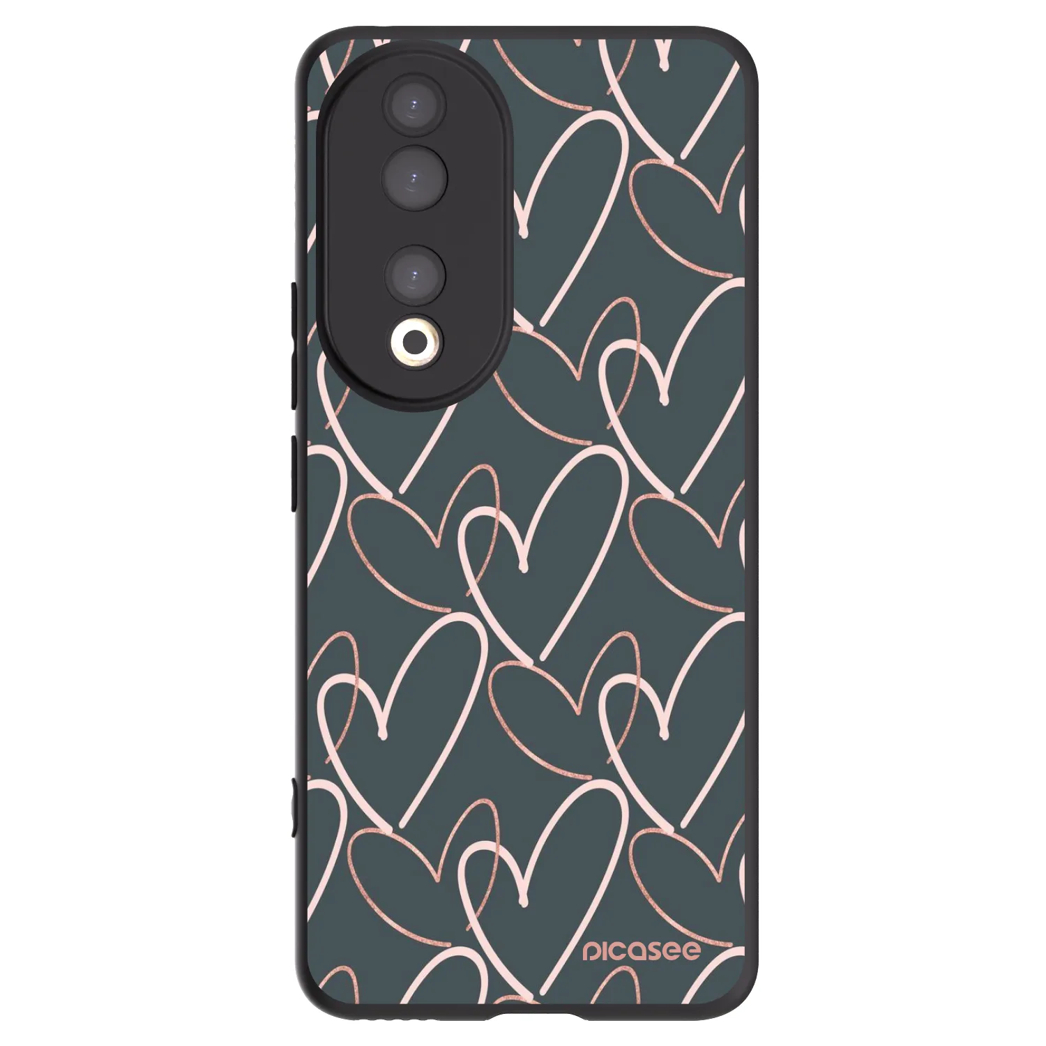 Picasee crna silikonska maskica za Honor 90 5G - Lots of love