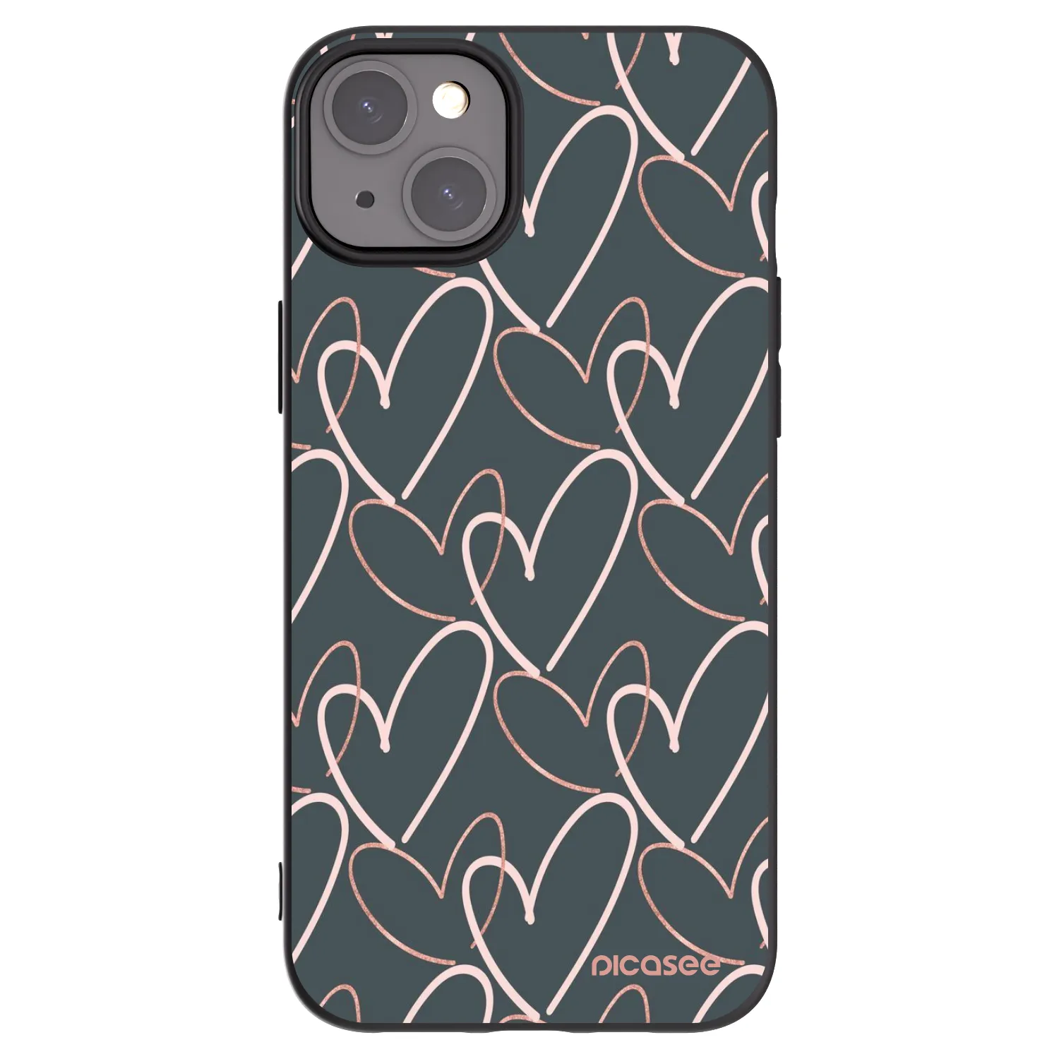 Picasee crna silikonska maskica za Apple iPhone 15 Plus - Lots of love