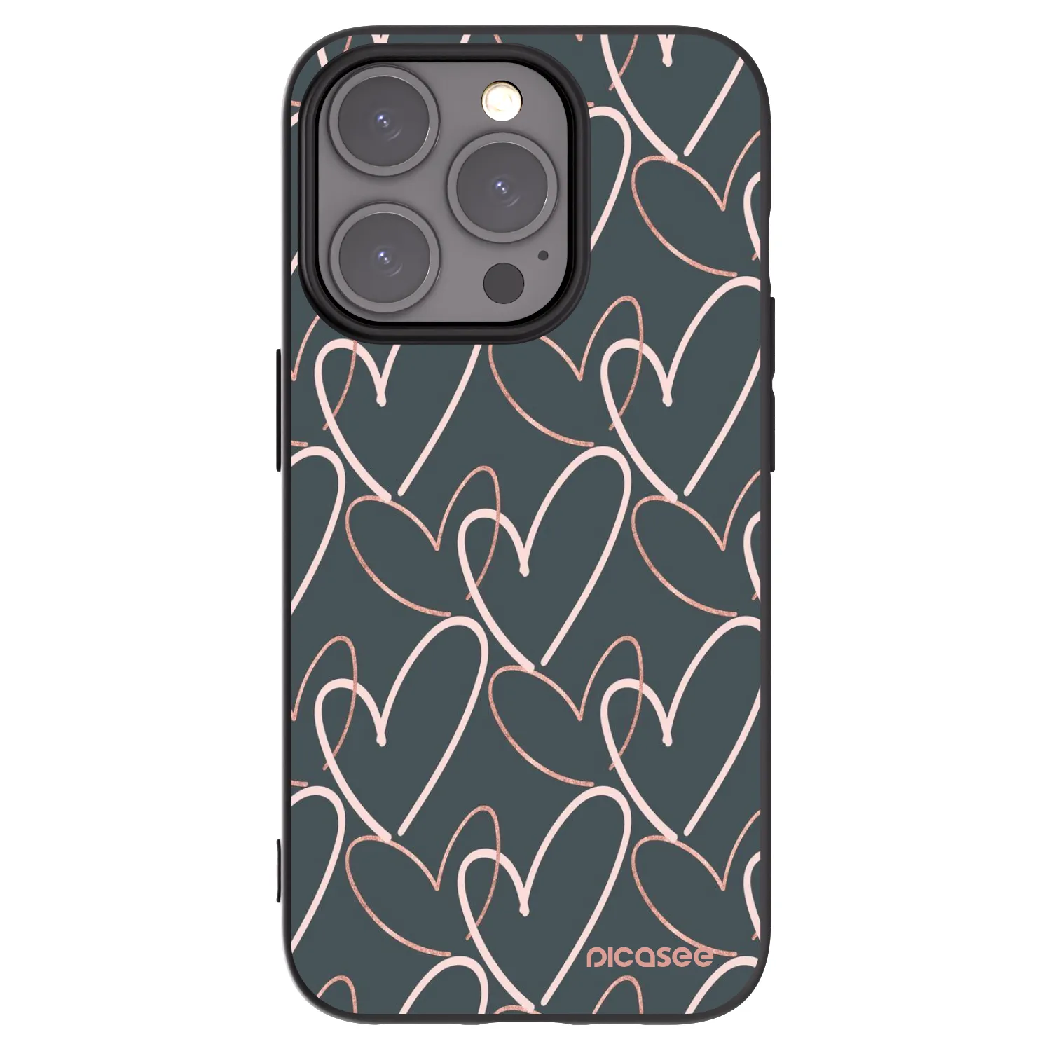 Picasee crna silikonska maskica za Apple iPhone 15 Pro - Lots of love