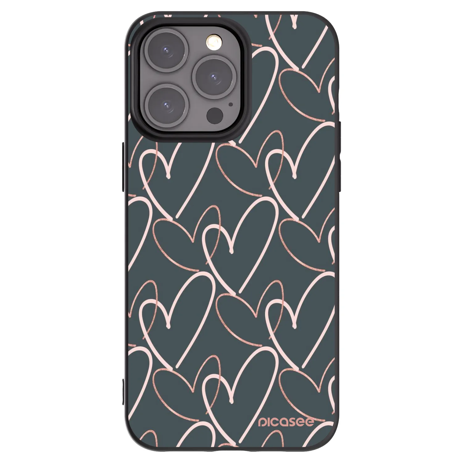 Picasee crna silikonska maskica za Apple iPhone 15 Pro Max - Lots of love