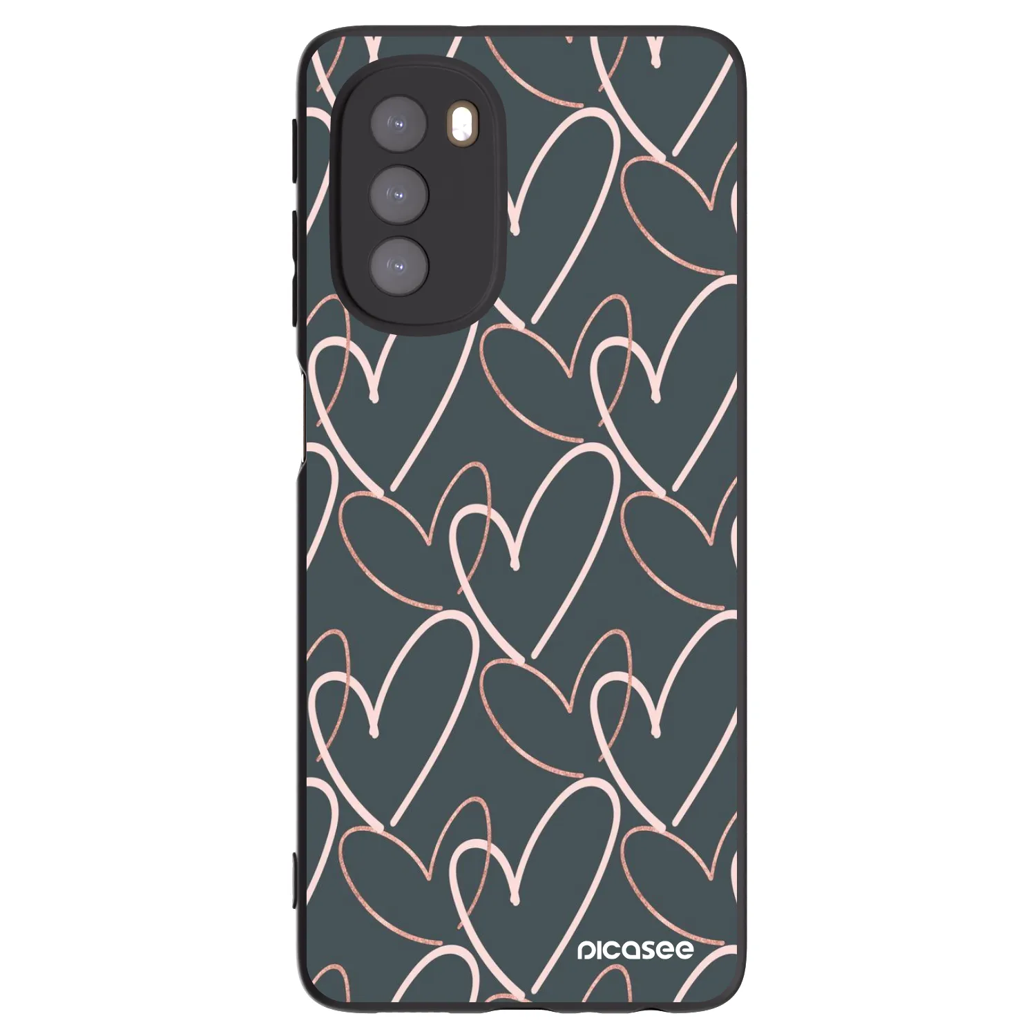 Picasee crna silikonska maskica za Motorola Moto G51 - Lots of love